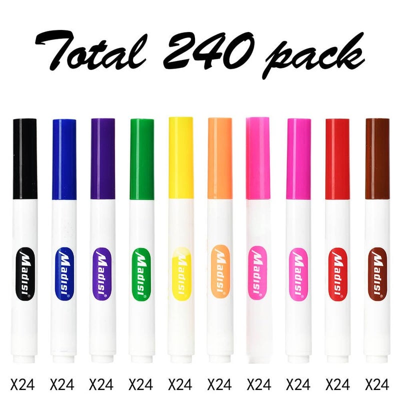 Madisi Washable Markers, Broad Line Markers, Assorted Colors, Classroom Bulk Pack, 240 Count - Image 2
